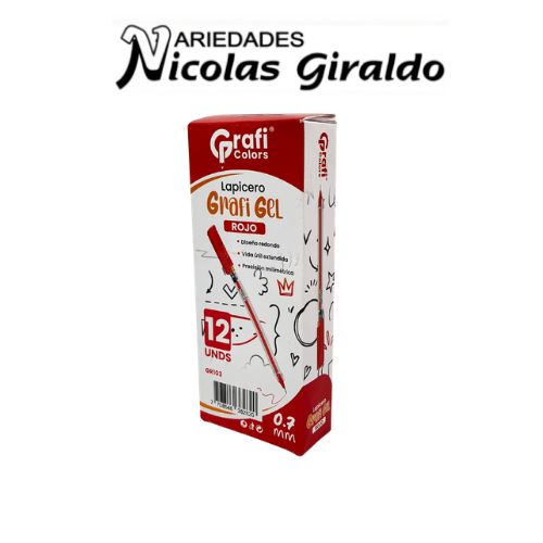 [GR103] Lapicero tapa 0.7 rojo x12 graficolors