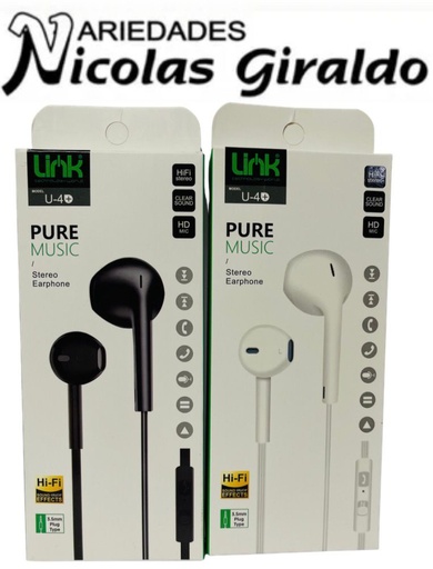 [U-4UNIV] Audifono caja fino link U-4+