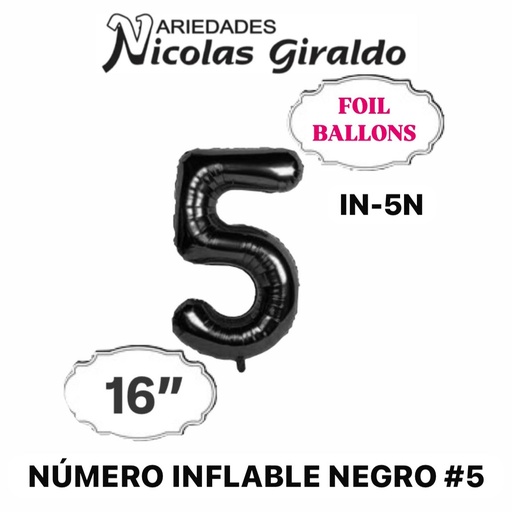 [DF-013] @(1404P)Numero inflable negro #5