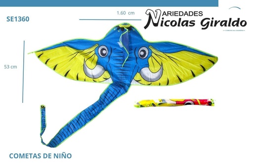 [SE1360] Cometa elefante grande 53x160