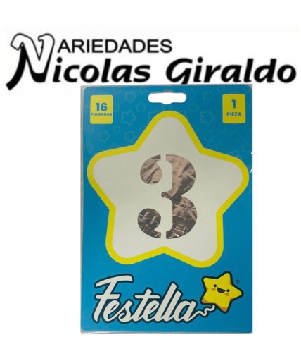 [2D-1751R-3] Numero inflable p rosa #3 (1404P)