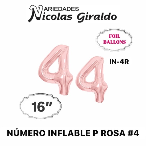 [1404P] @Numero inflable p rosa #4
