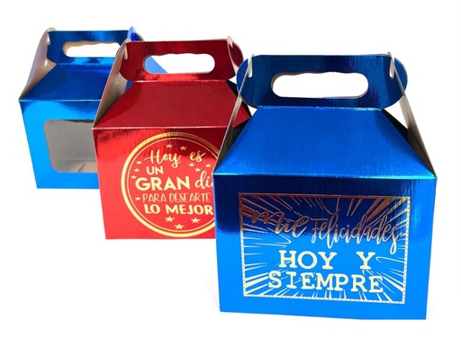 [100765] Caja lonchera cariñito metalizada ventana X6