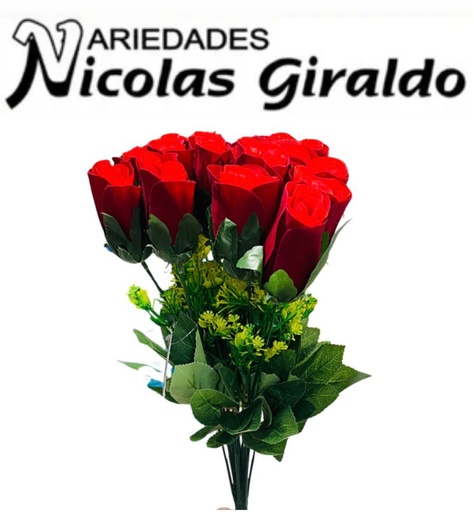 [PT26544] Flor ramo x18 roja