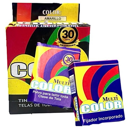 [TMUL-001] Tinte ropa multicolor amarillo caja x12   
