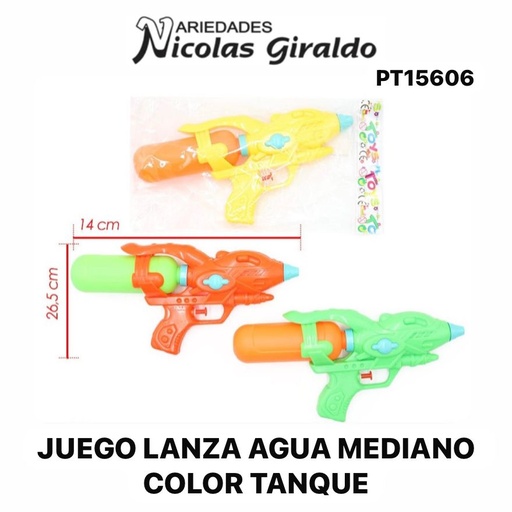 [PT15606] Juego lanza agua mediano color tanque 