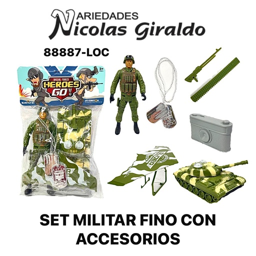 [88887-LOC] Set militar fino con accesorios 