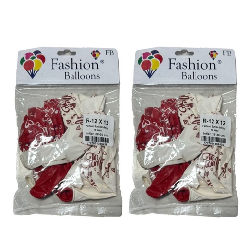 [386435] Bomba fashion ballons estampada x12 te amo
