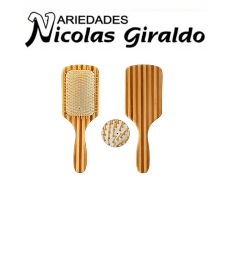 [CNG-025] Cepillo peinar bambu cuadrado 