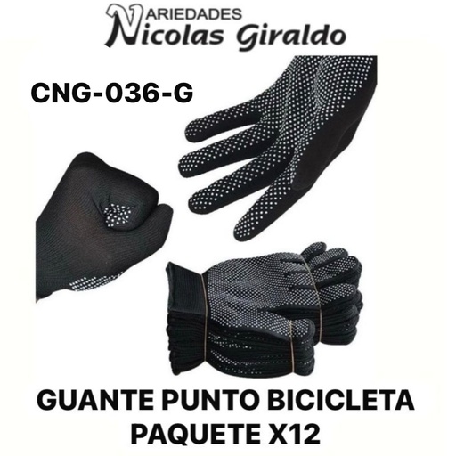 [CNG-036-G] Guante punto bicicleta paquete x12   