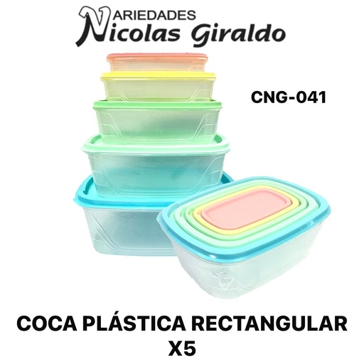 [CNG-041] Coca plastica rectangular x5
