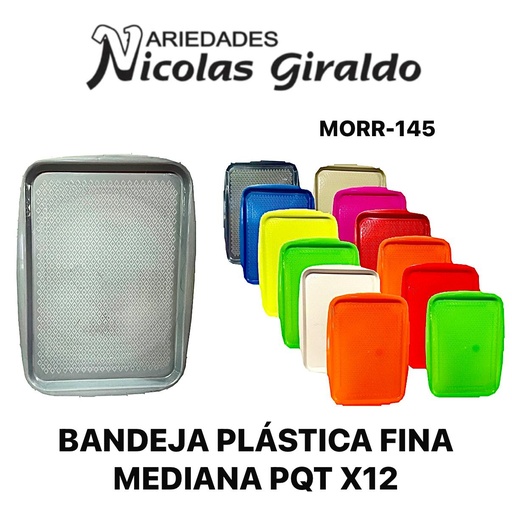 [MORR-145] Bandeja plastica fina mediana pqt x12