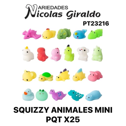 [PT23216] Squizzy animales mini pqt x25 