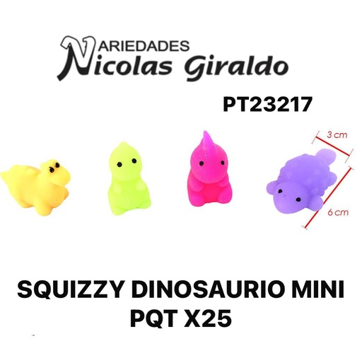 [PT23217] Squizzy dinosaurio mini pqt x25 