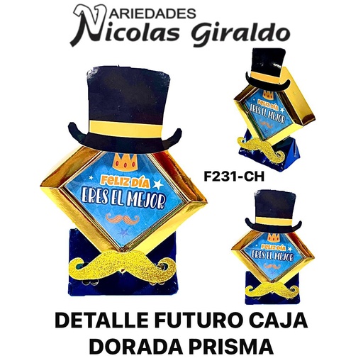 [F231-CH] Detalle futuro caja dorada prisma 231