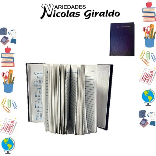 [51013-A] Agenda permanente pasta dura mediana