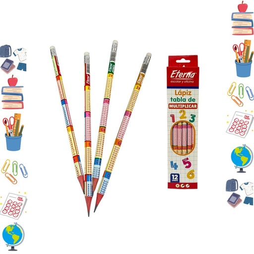 [ET964] Lapiz eterna tablas de multiplicar  x12
