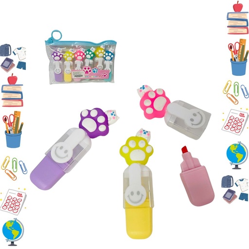 [PT27872] Resaltador mini figura huella X6  