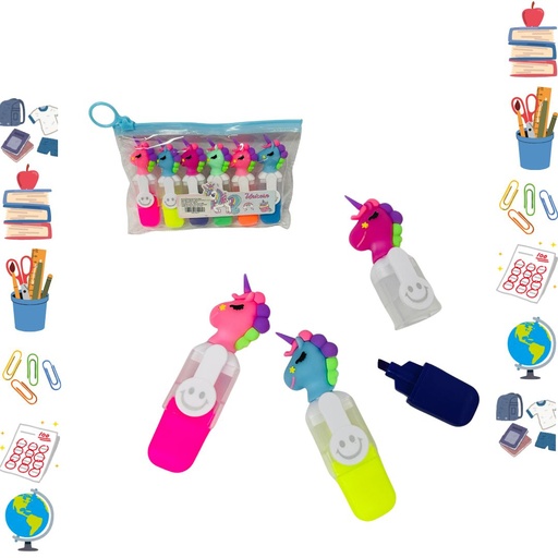 [PT27867] Resaltador mini figura unicornio X6 