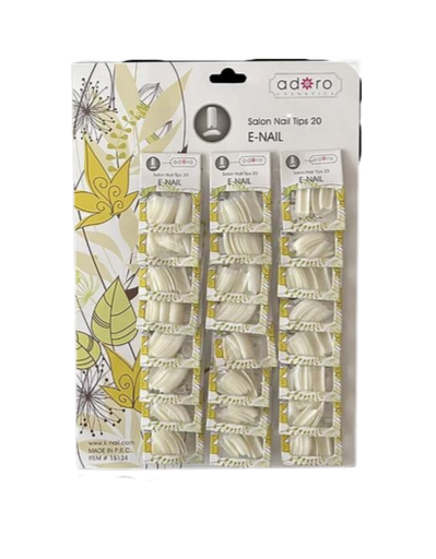 [15124] Uñas adoro E-NAIL LARGO blanca x24 Carton  