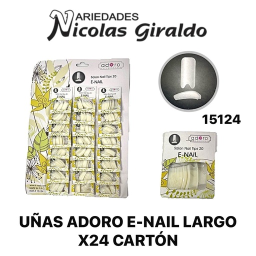 [15124] Uñas adoro E-NAIL LARGO x24 Carton  