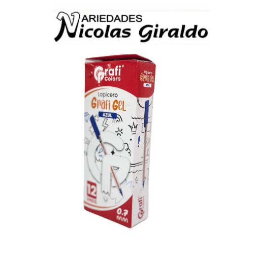 [GR102] Lapicero tapa 0.7 azul x12 graficolors 