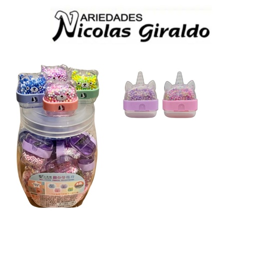 [GR5856] Sacapuntas unicornio tarro x27