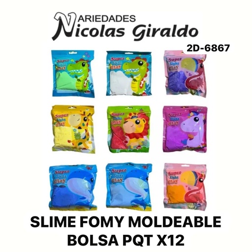 [SE6167] Slime fomy moldeable bolsa PQT X6