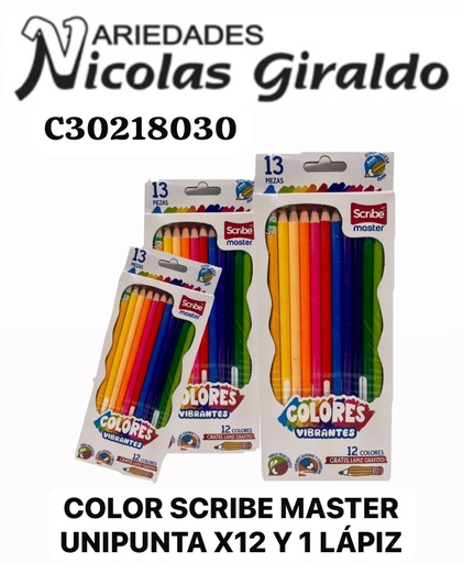 [C30218030] Color scribe master unipunta x12 y 1 lapiz
