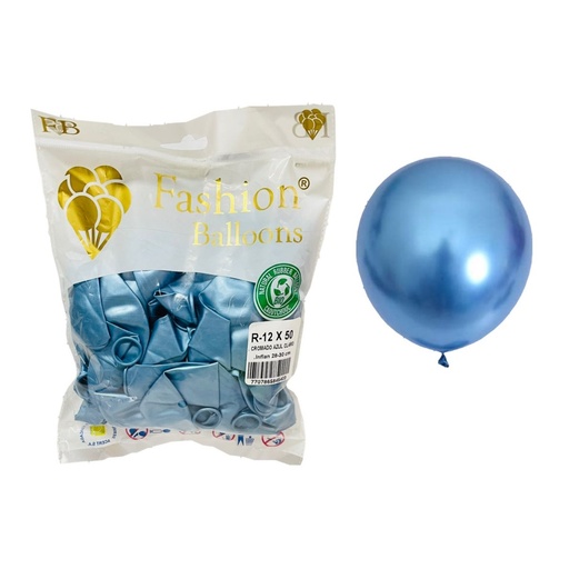 [845403] Bomba ballons r12x50 cromado azul claro
