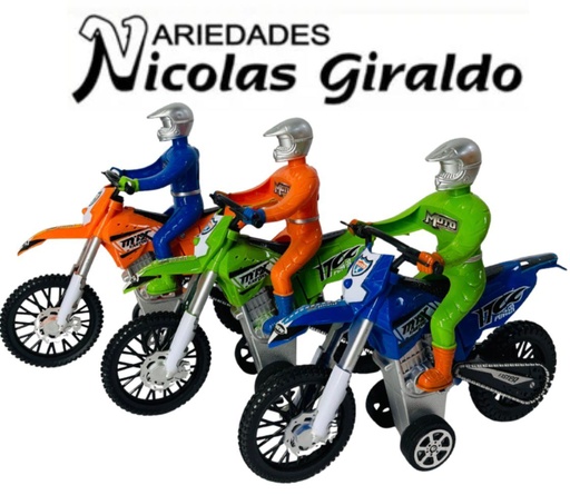 [SE1672] Moto cross con piloto impulso mediana 
