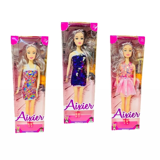 [CA4872] Muñeca caja pequeña fina vestido lentejuelas  