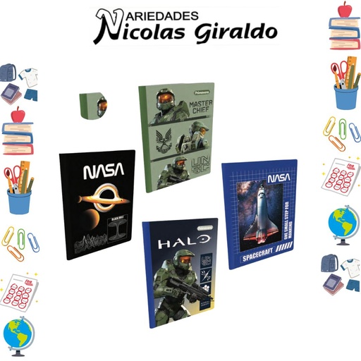 [P4293] Cuaderno cosido primavera 50H cuadro nasa  