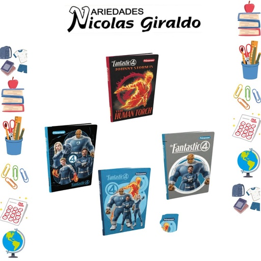 [P4180] Cuaderno cosido primavera pasta dura 100H cuadro fantasticos 