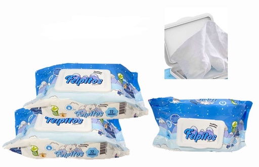 [PH-72] Pañitos humedo felpitos premium x72 azul