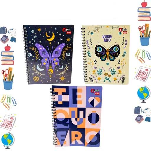 [C30214021] Cuaderno Qnota argollado grande economico raya femenino 