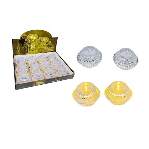 [SE3558] Vela pila transparente redonda caja x12 