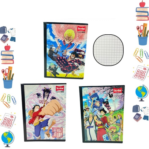 [C30216816] Cuaderno cosido scribe licencia 100H cuadro onepiece 