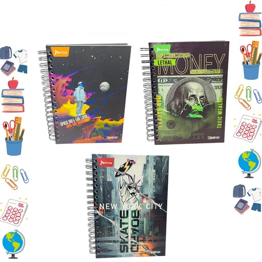 [576158] Cuaderno xpresarte 5 materias dura book pequeño masculino 