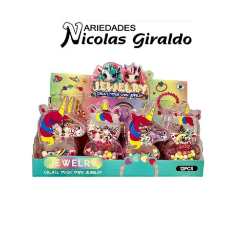 [MG53065] Set niña para hacer manilla estuche fino caja x12 