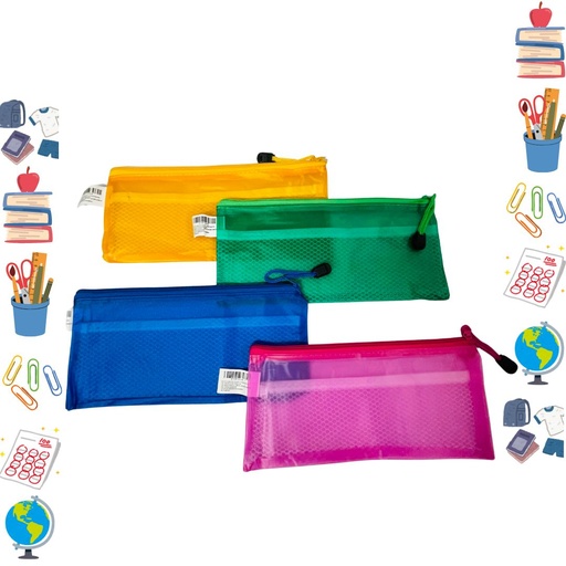 [PTP1058] Cartuchera color fondo entero 1 cierre  PQT X12