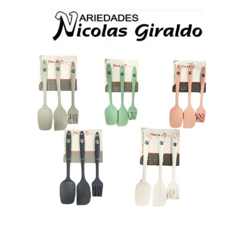 [ML-2510] Set utensilios cocina fino silicona x3 