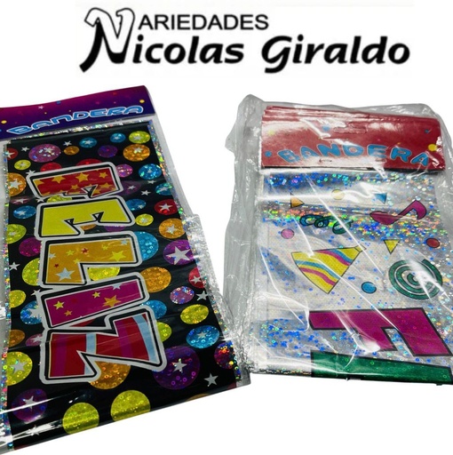 [GI-370] Letrero feliz cumpleaños metalizado sencillo PQT X12