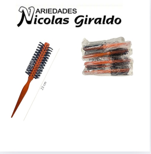 [CNG-024] Cepillo peinar madera redondo mediana 12 filamento  pqt x12 