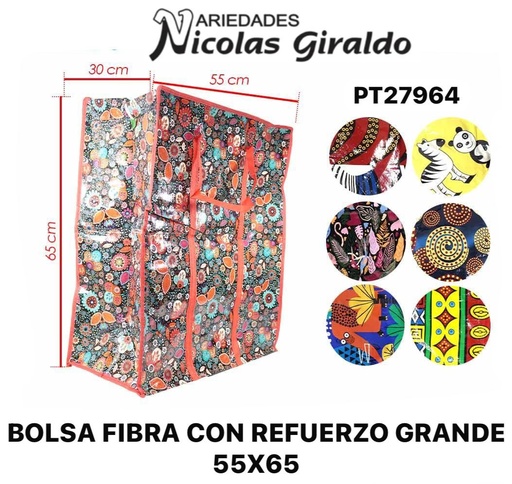 [ML-658] Bolsa fibra con refuerzo grande 55x65 