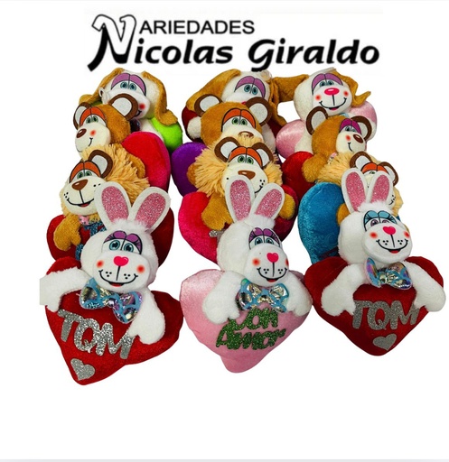 [DSB-495] Cojin corazon pequeño mensaje con muñeco