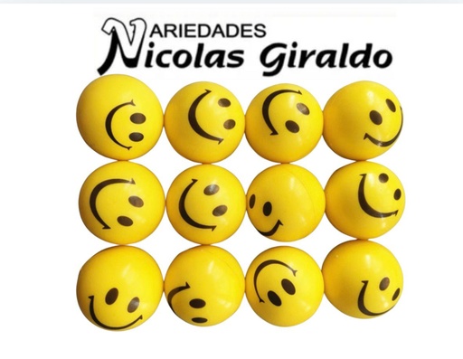 [SE10113] Pelota relajante carita feliz pequeña paq x12  