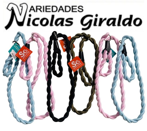 [MT-F133] Collar mascota trenza ahogo pequeño PQT X12