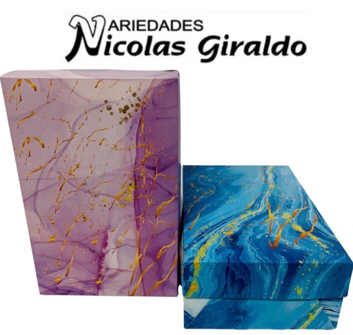 [MF12308] Caja regalo jumbo marmolizada mediana m5 