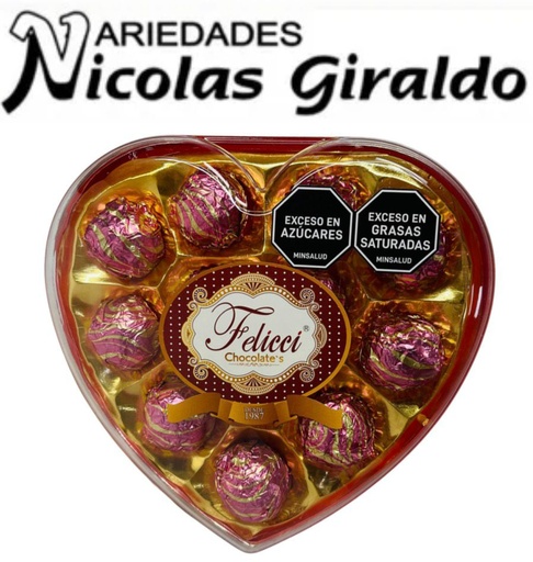 [UR22255-1] Chocolate feliccie corazon X12 